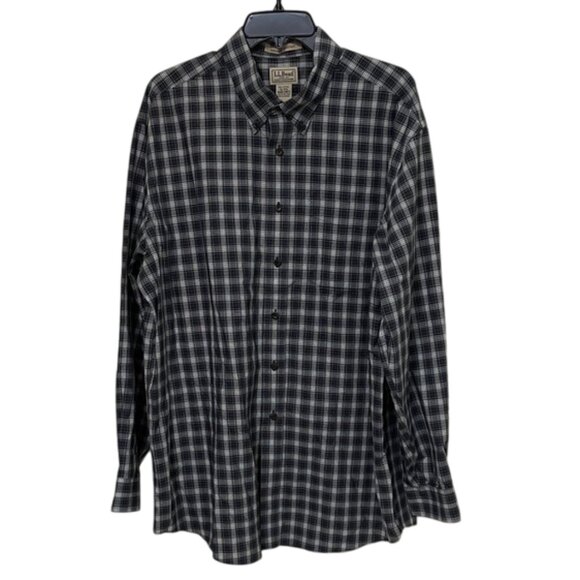 L.L. Bean Green Plaid Button Down Wrinkle Resistant Shirt Mens Size Extra Large - Picture 1 of 10